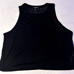 Zobha Black Leopard Print Flowey Top